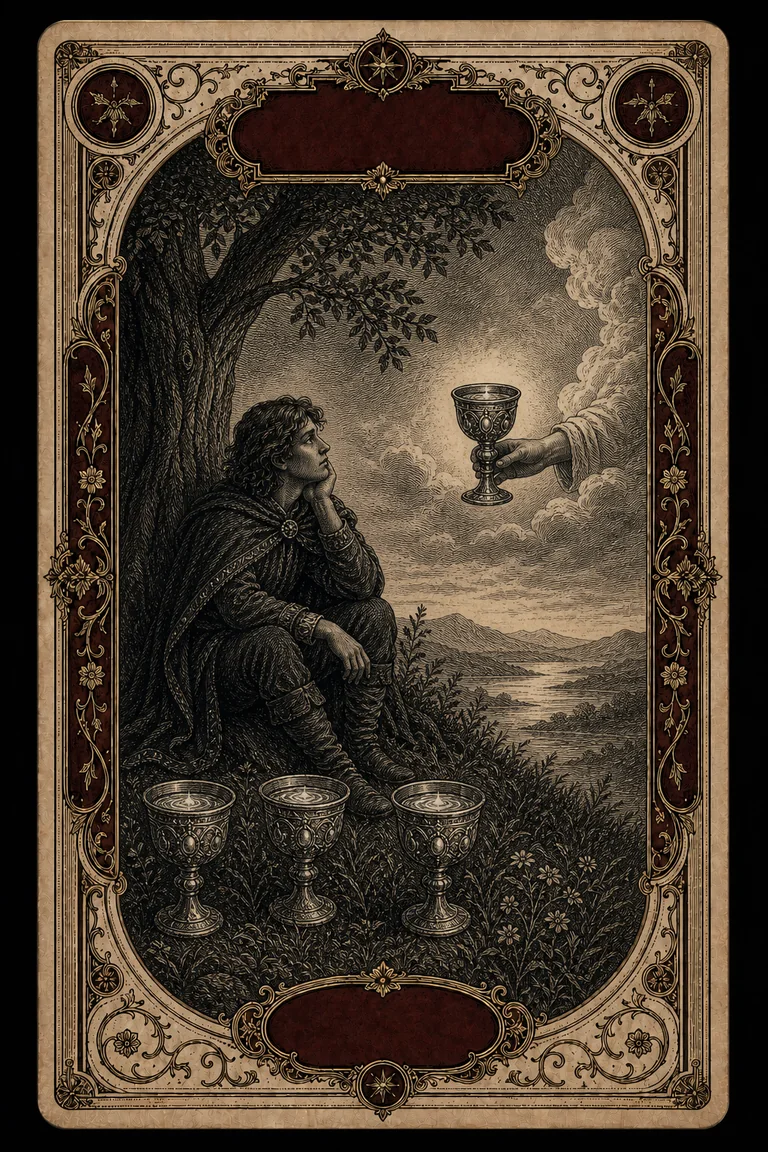 FOUR OF CUPS tarot card