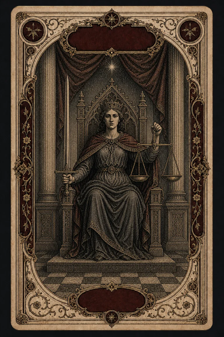 JUSTICE tarot card
