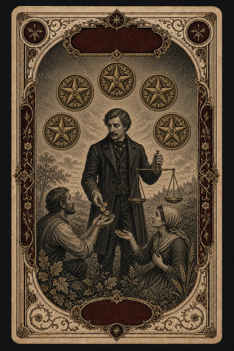 FIVE OF PENTACLES tarot card