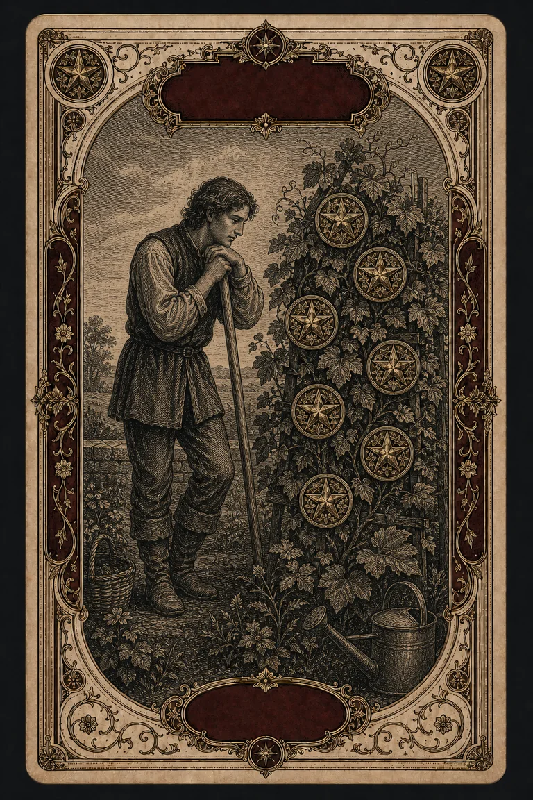 SEVEN OF PENTACLES tarot card