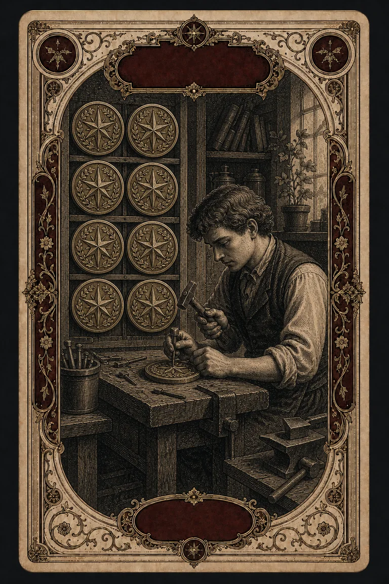 EIGHT OF PENTACLES tarot card