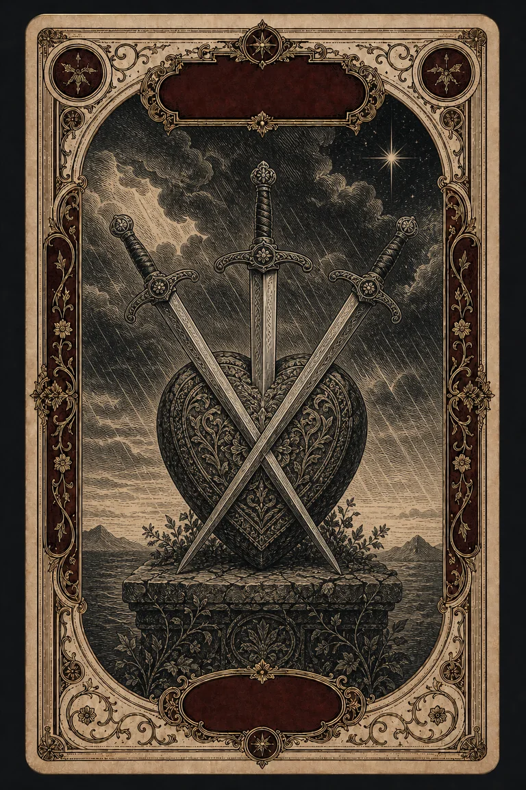 THREE OF SWORDS tarot card