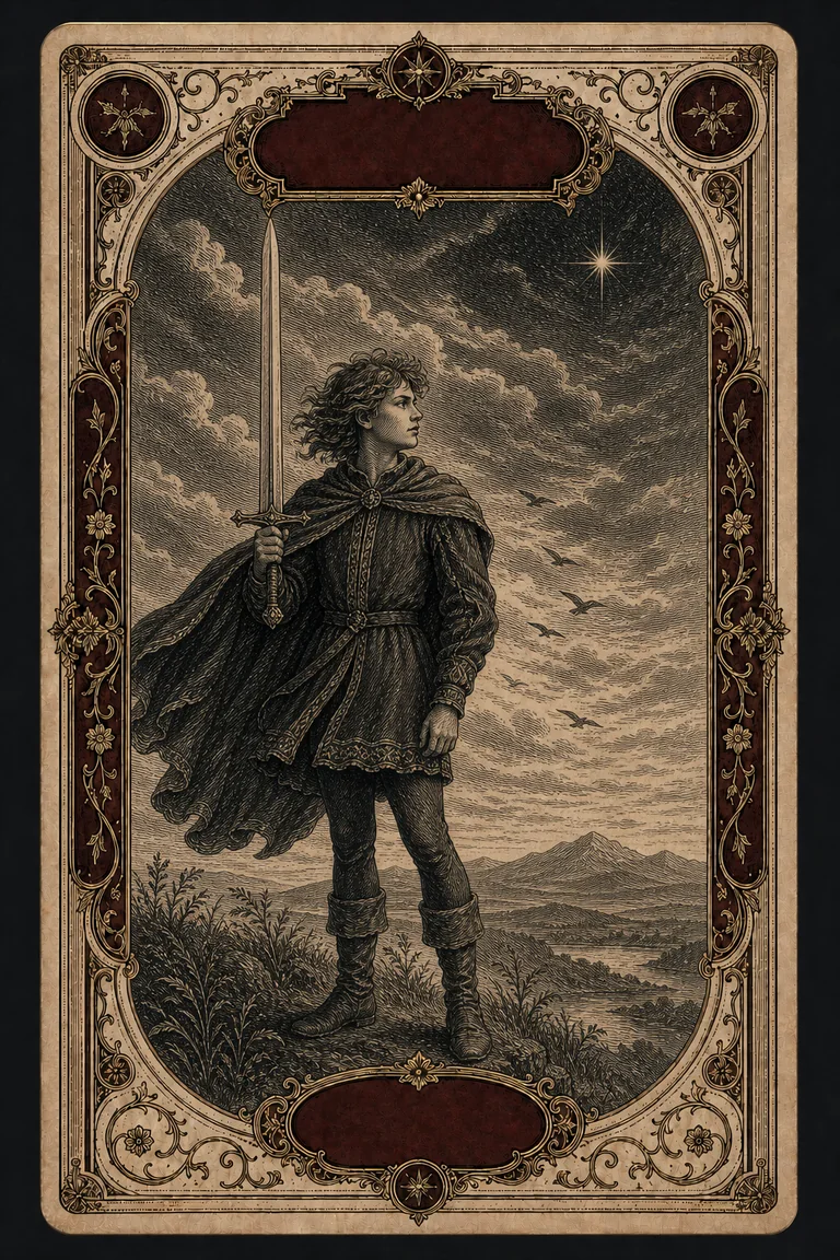 PAGE OF SWORDS tarot card